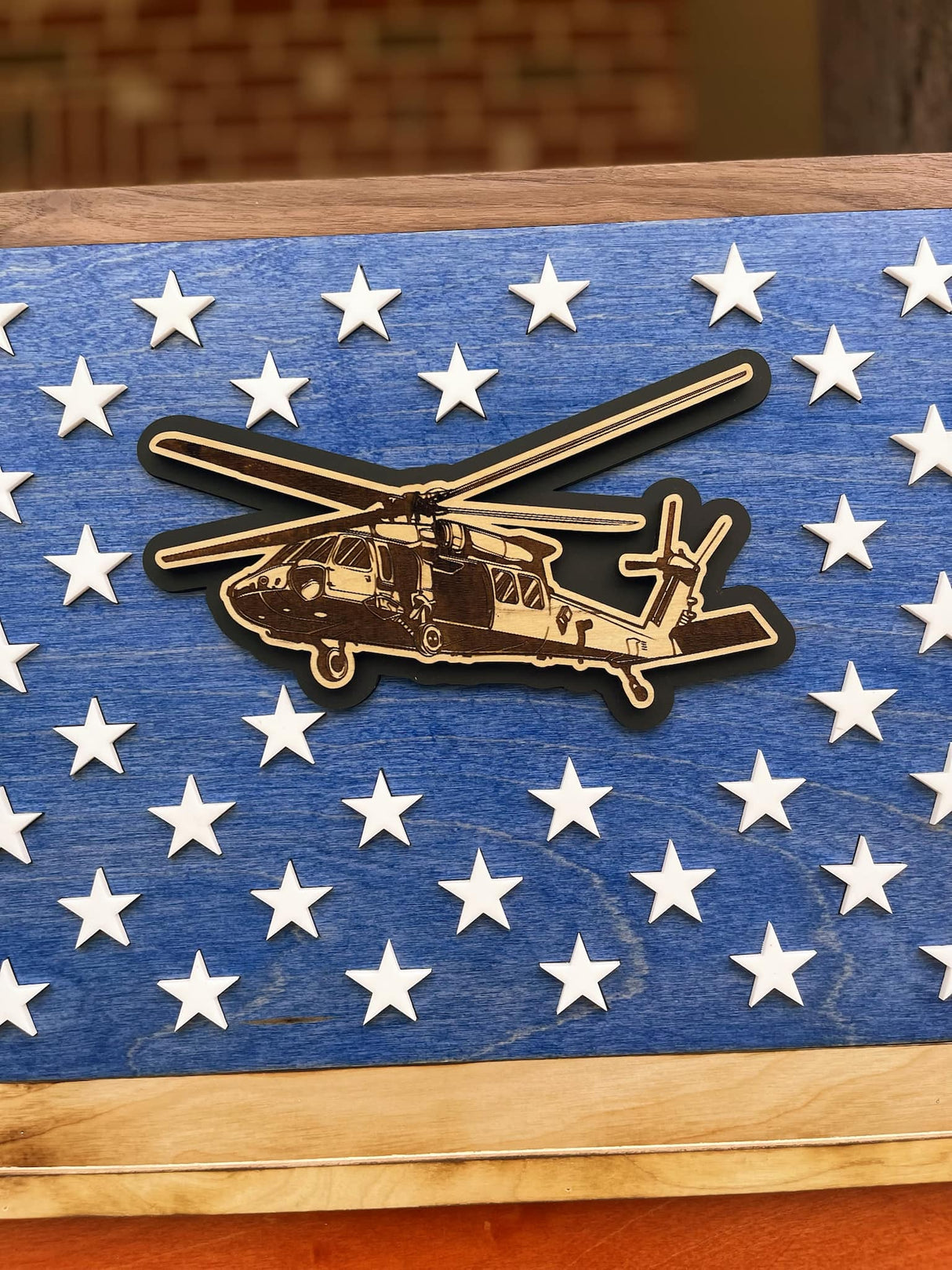 Large American Flag Coin Holder With Cross