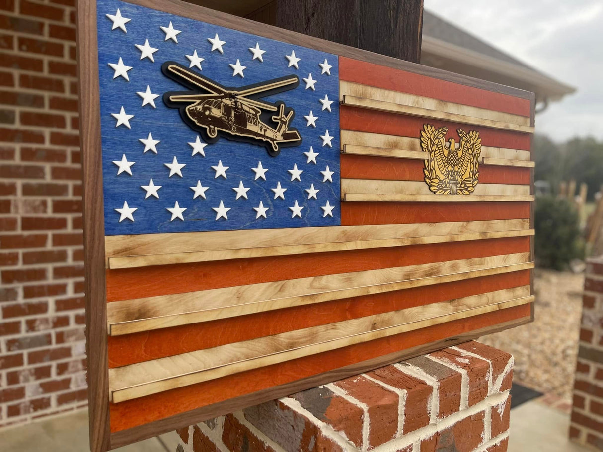 Large American Flag Coin Holder With Cross