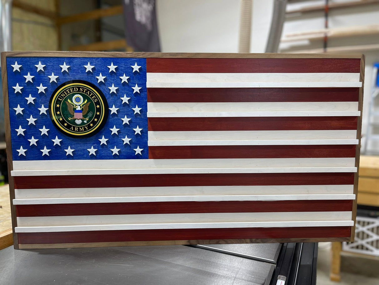 Large American Flag Coin Holder With Cross