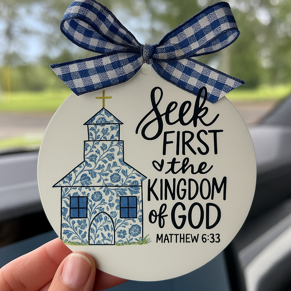 White and Blue "Kingdom of God Ornament"