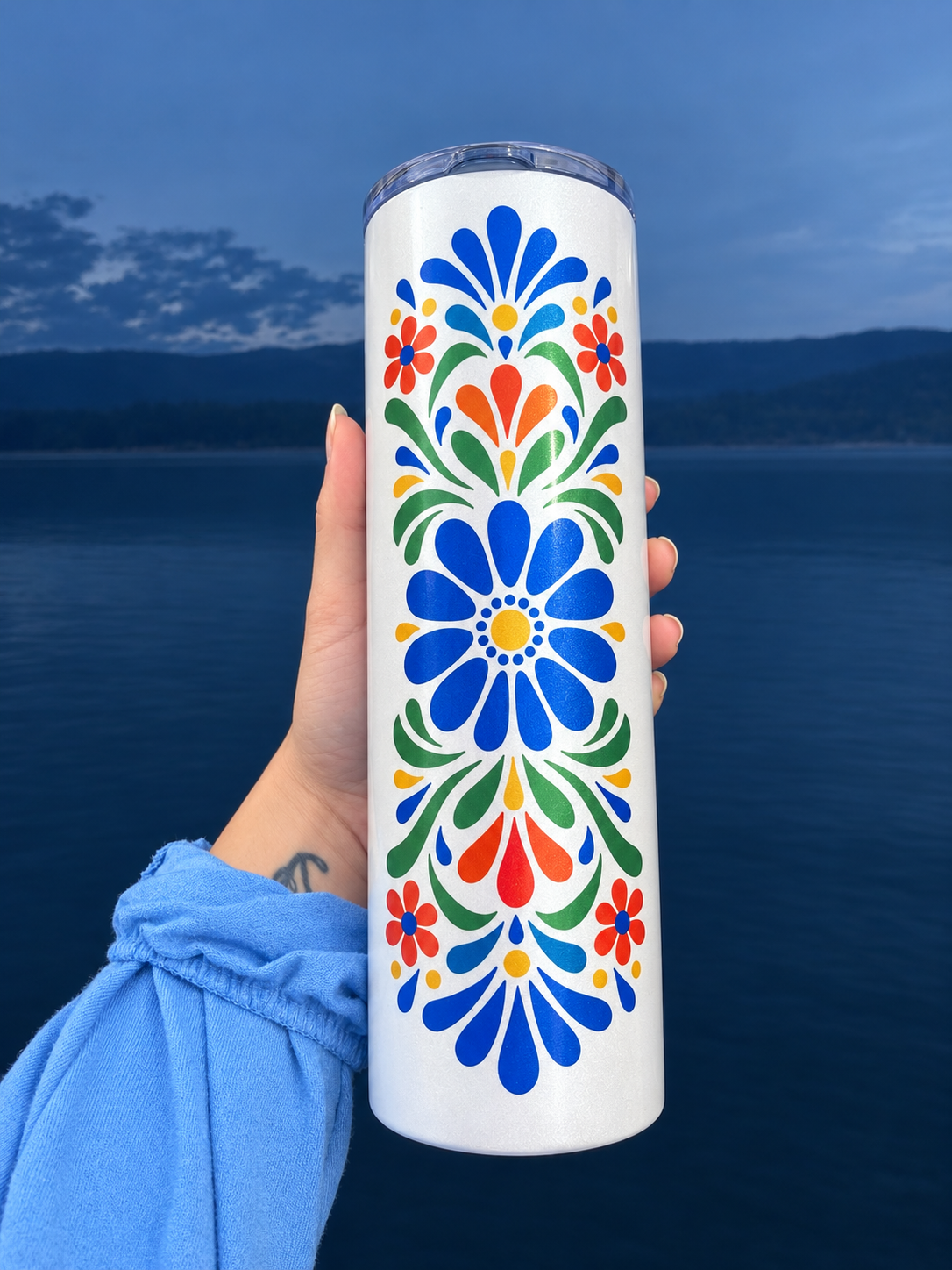 Sparkly 30 Oz Floral Tumbler