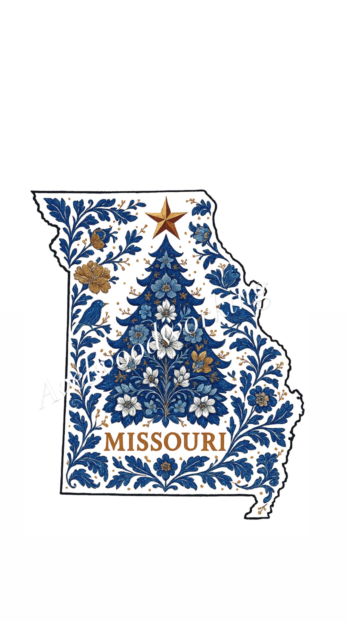 State Sublimated Chinoiserie ornament