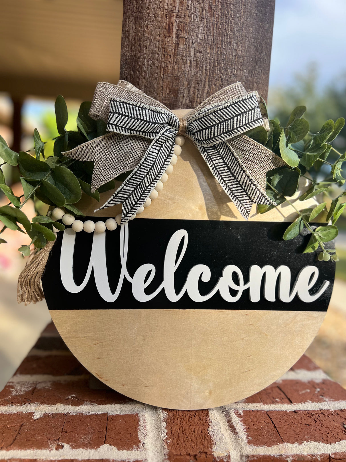 Welcome Door Hanger with Accent Beads