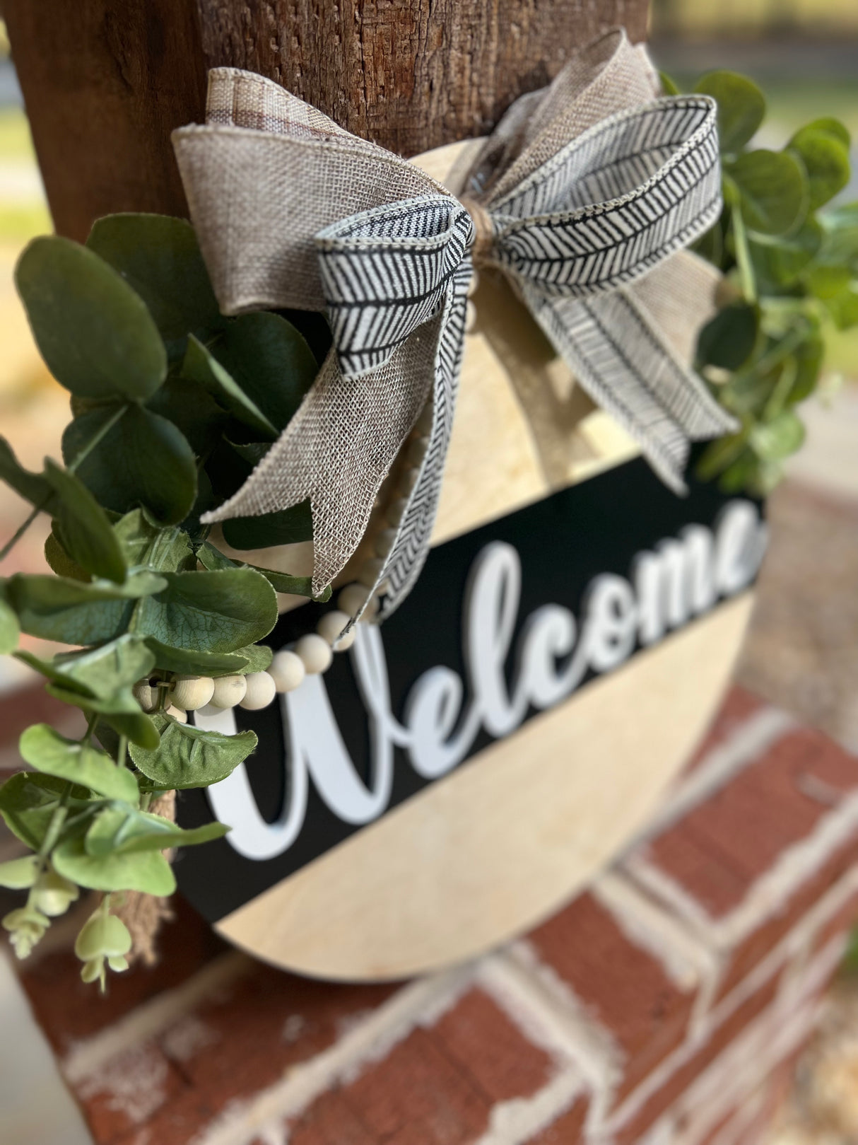 Welcome Door Hanger with Accent Beads