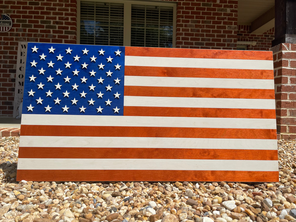 Large American Flag Coin Holder With Cross