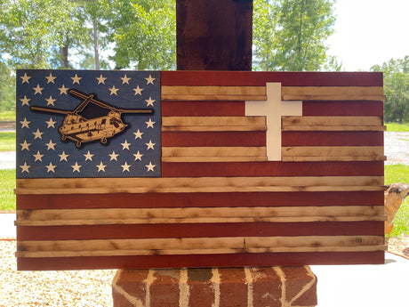 Large American Flag Coin Holder With Cross