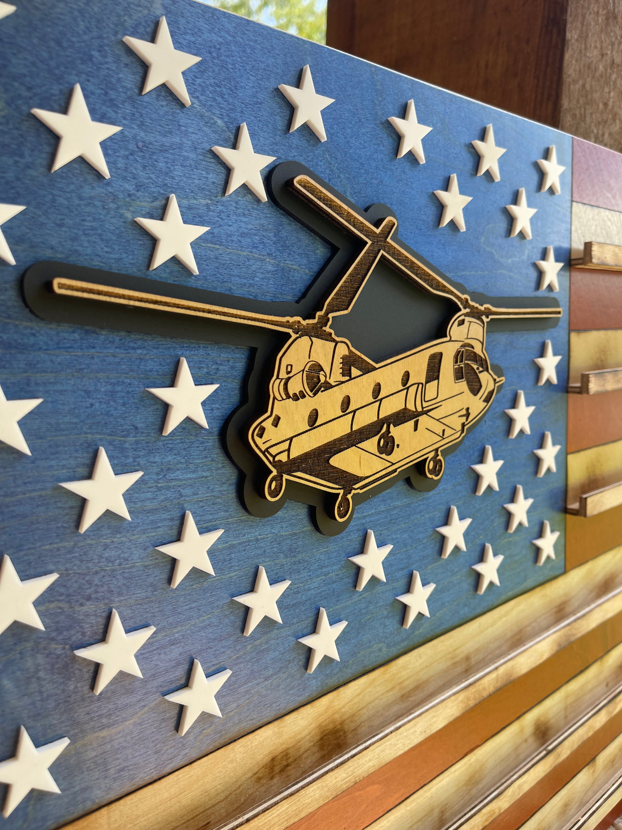 Large American Flag Coin Holder With Cross