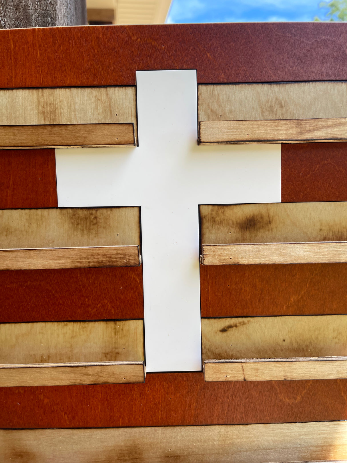 Large American Flag Coin Holder With Cross