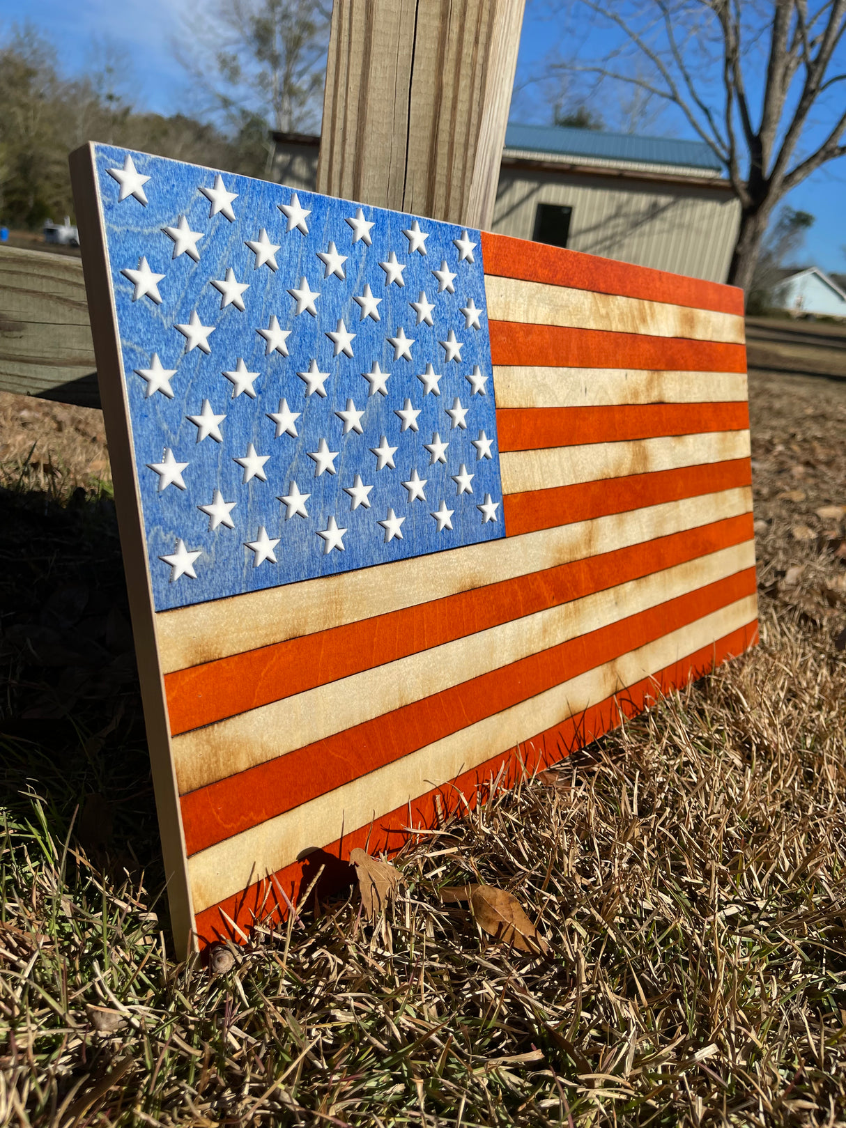 Large American Flag Coin Holder With Cross