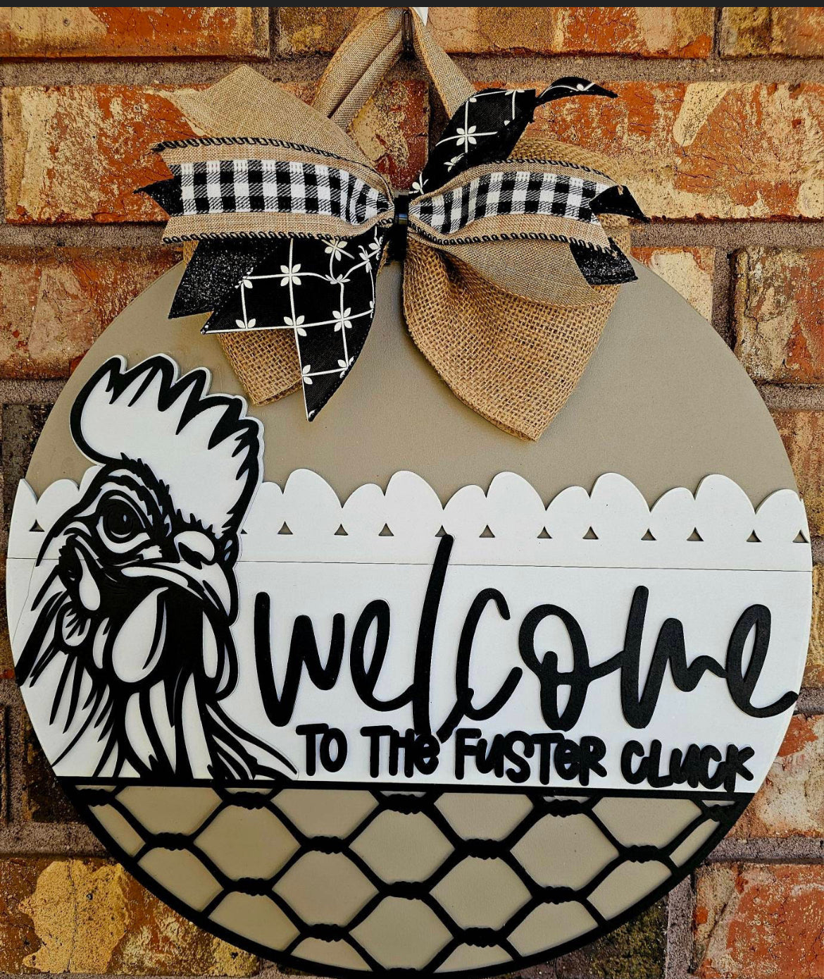 Chicken Door Hanger "Fuster Cluck"