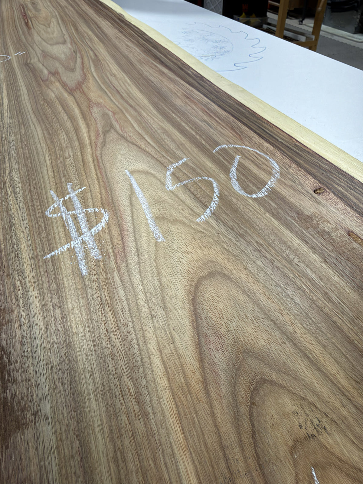 Canarywood Live Edge Slab #CW-002 – 14” × 50” × 5/4”