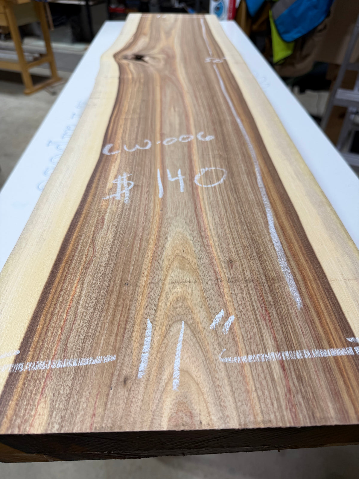 Canarywood Live Edge Slab #CW-006 – 11” × 50” × 5/4”