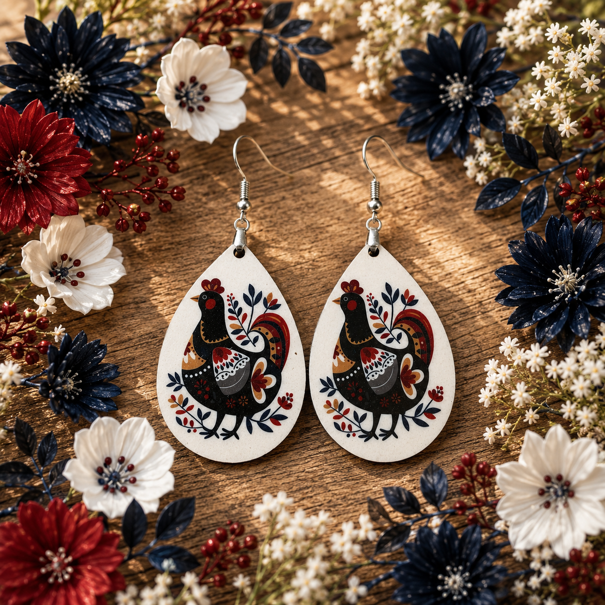 Scandinavian Chicken Earrings