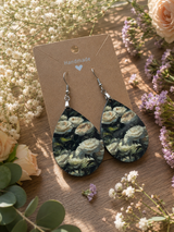 Floral Watercolor Teardrop Earrings