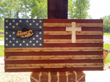 Large American Flag Coin Holder With Cross