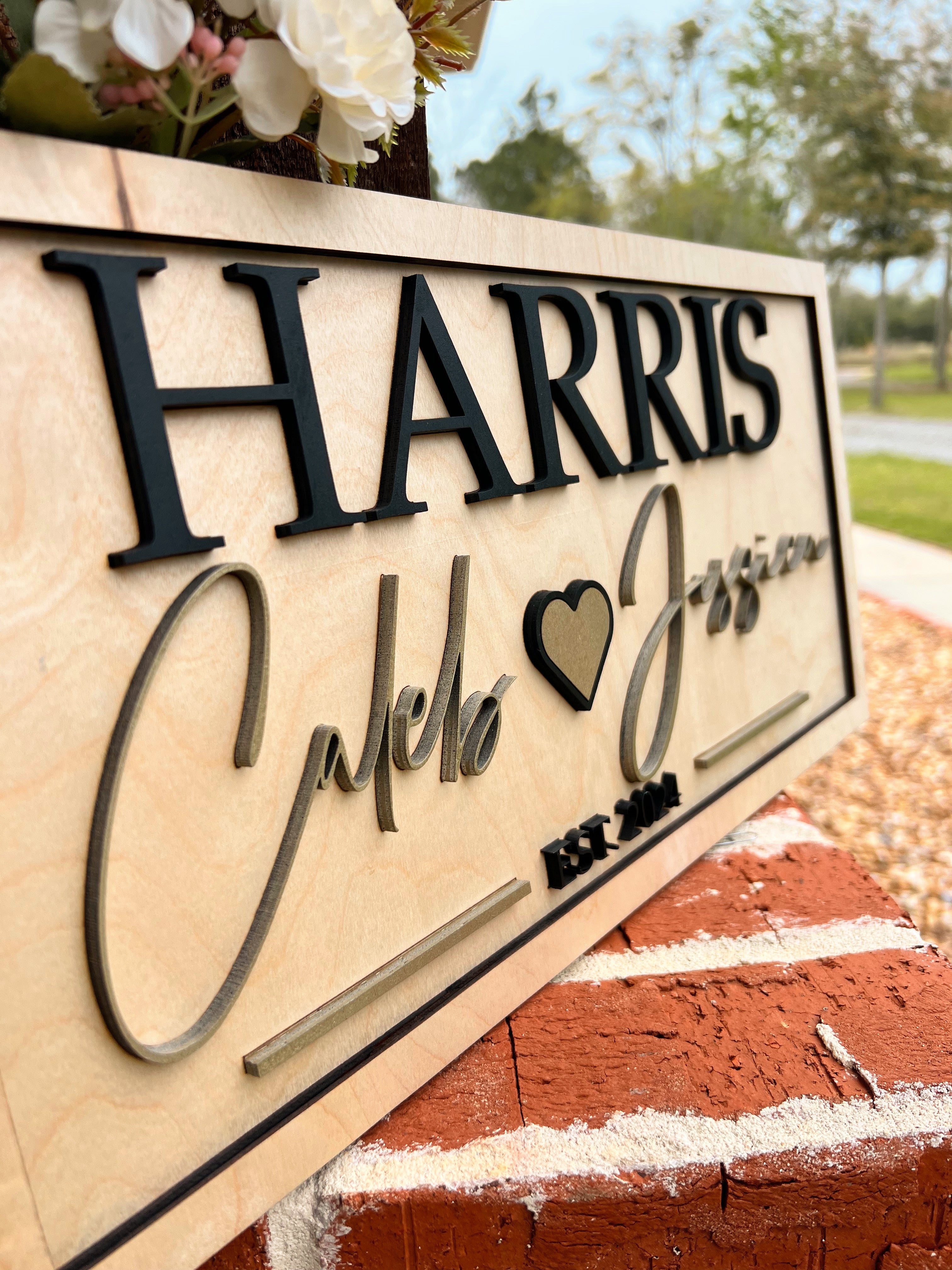 3D Name Wood Sign With Heart – AVEL Woodworking