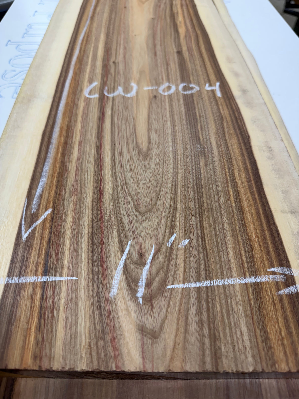 Canarywood Live Edge Slab #CW-004 – 11” × 50” × 5/4”