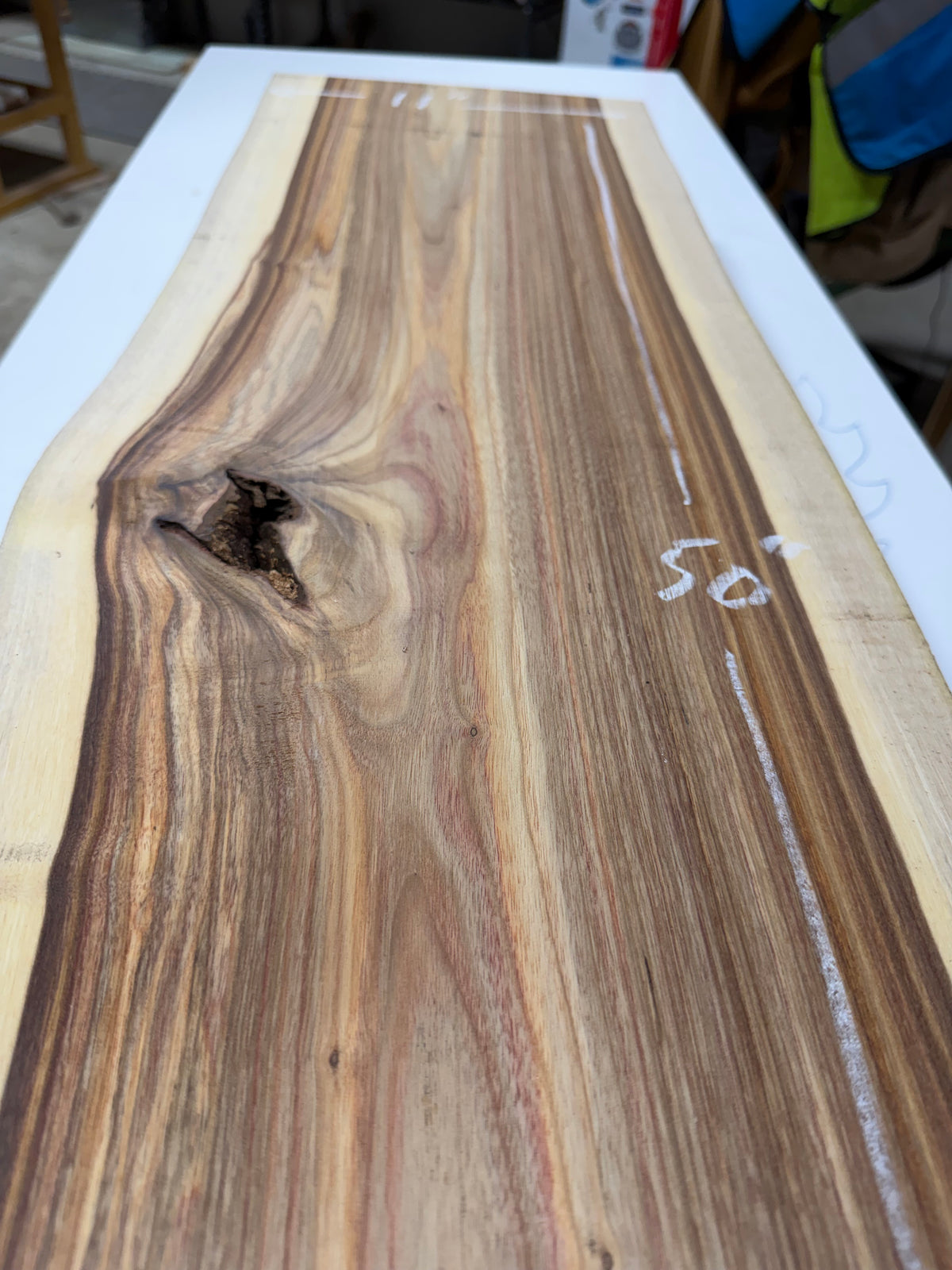 Canarywood Live Edge Slab #CW-006 – 11” × 50” × 5/4”