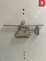 Helicopter Engraved Cut-Outs