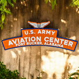 Fort Rucker Original Signage With Blue Trim